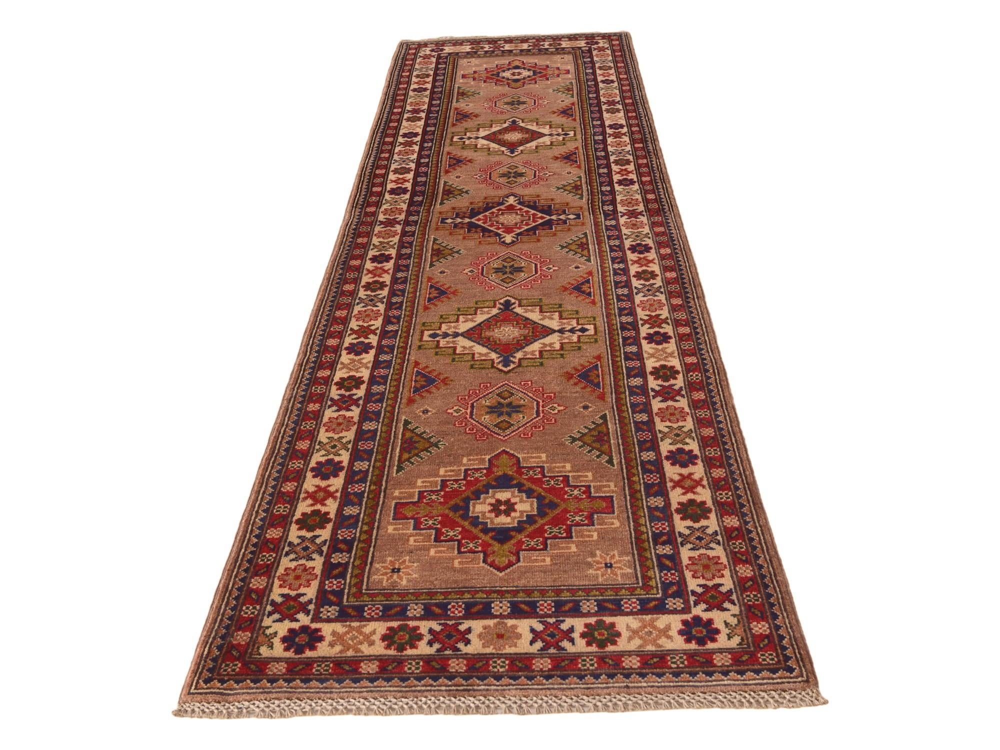 2' 7 x 9' 9 Hand Knotted Kazak Runner Rug