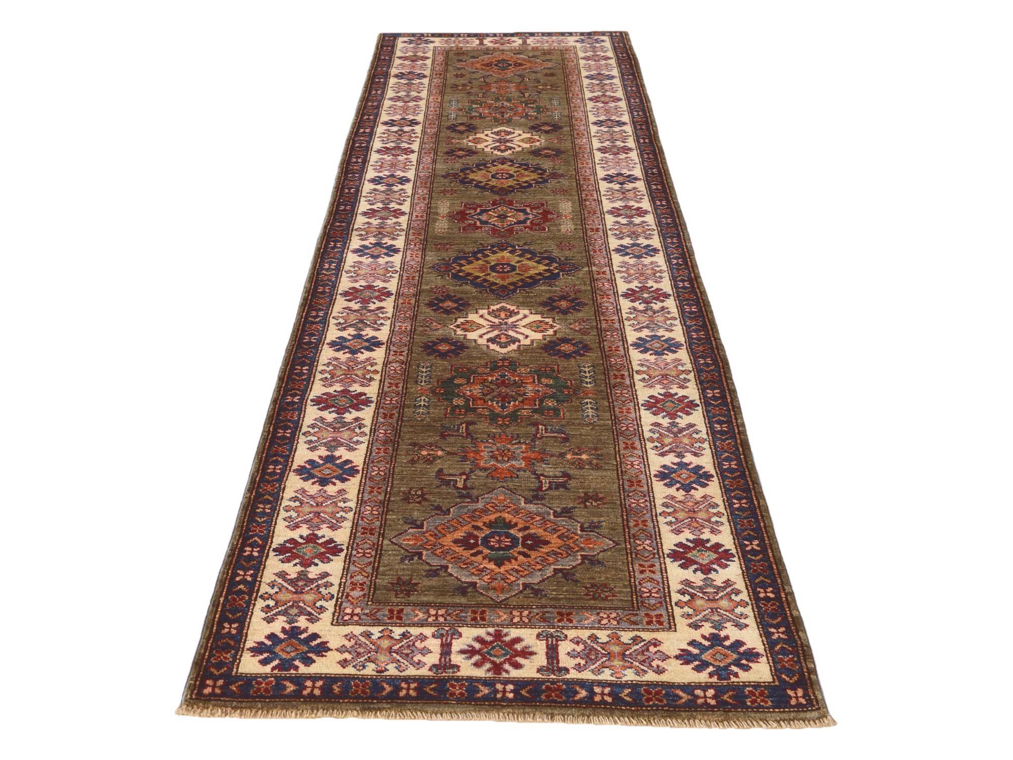 2' 9 x 10' Hand Knotted Kazak Runner Rug