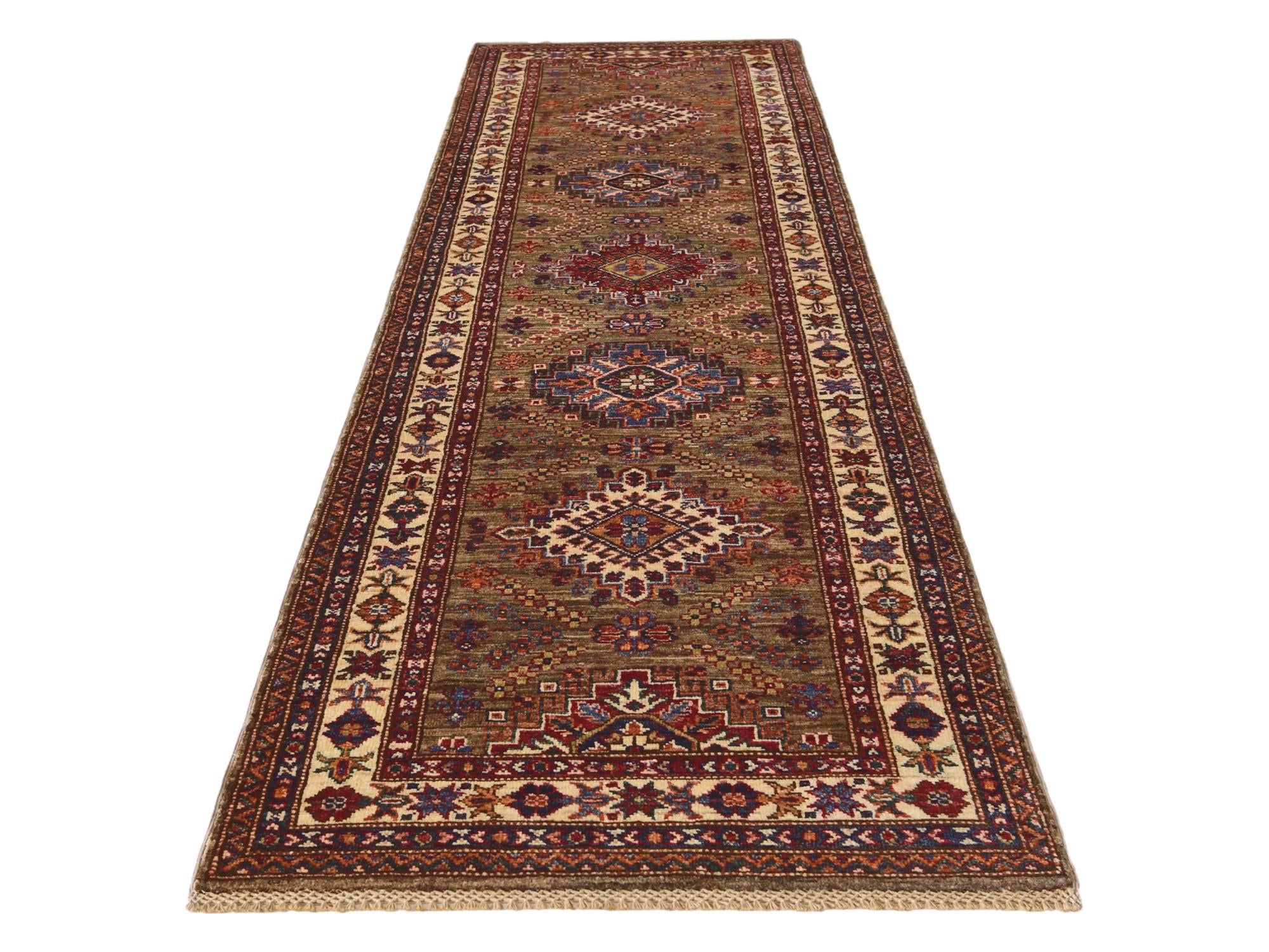 2' 8 x 9' 1 Hand Knotted Kazak Runner Rug