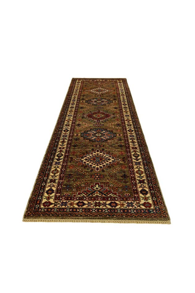 Detail image of 2' 8 x 9' 1 Hand Knotted Kazak Runner Rug