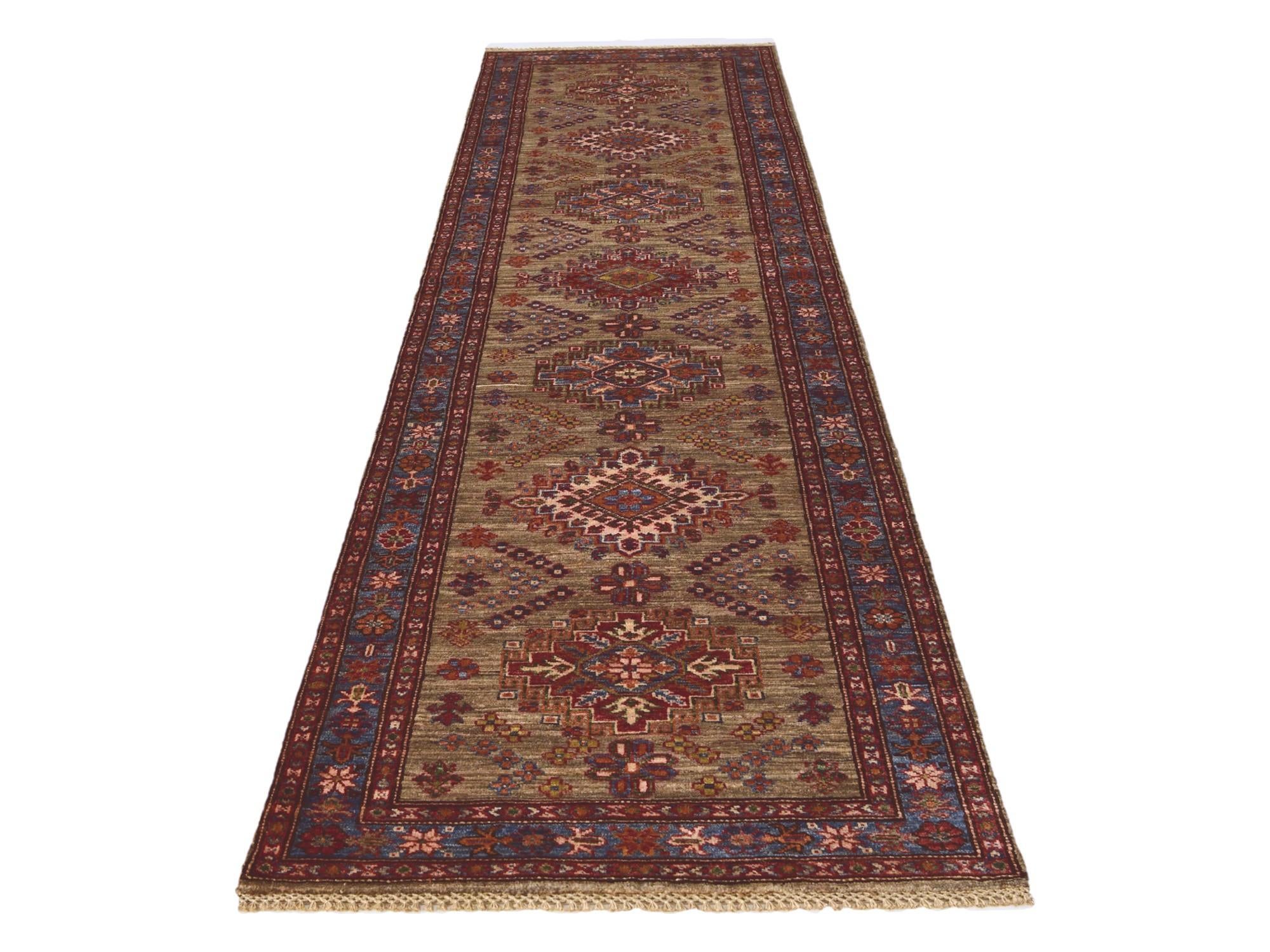 2' 9 x 10' 7 Hand Knotted Kazak Runner Rug