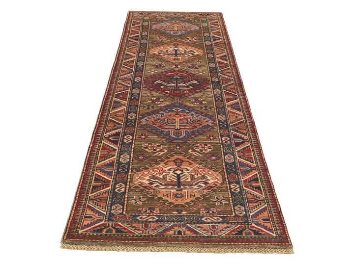 2' 7 x 9' 2 Hand Knotted Kazak Runner Rug
