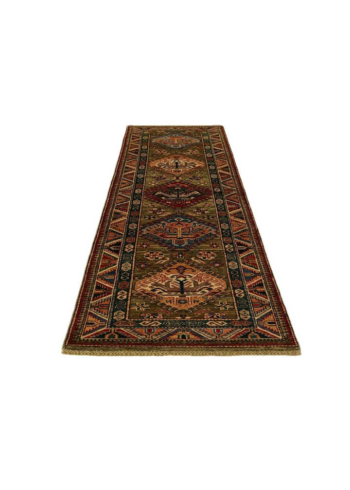 2' 7 x 9' 2 Hand Knotted Kazak Runner Rug