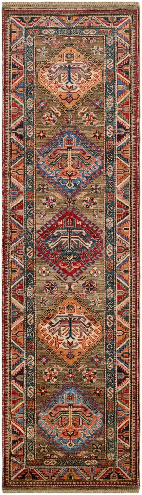 2' 7 x 9' 2 Hand Knotted Kazak Runner Rug