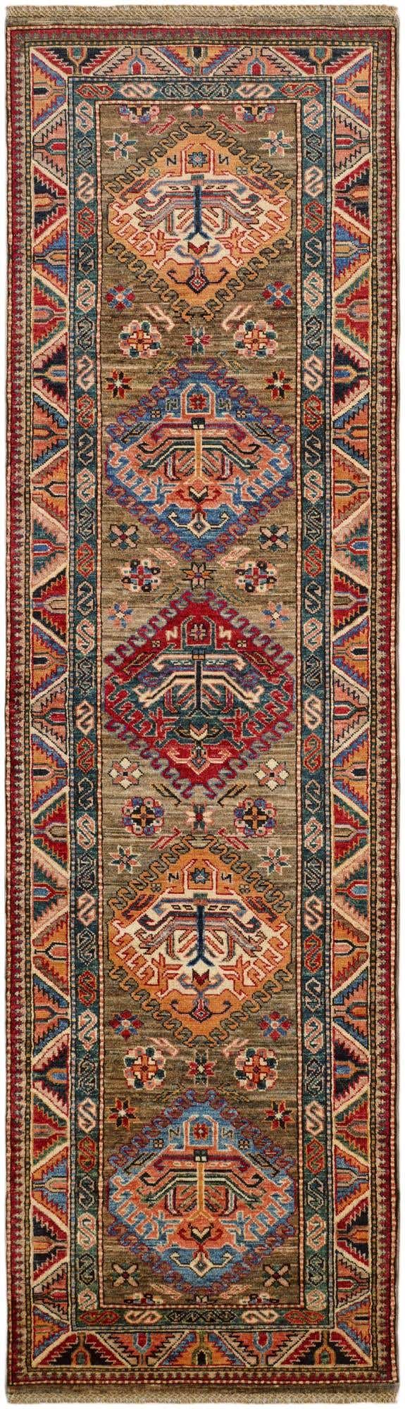 2' 7 x 9' 2 Hand Knotted Kazak Runner Rug