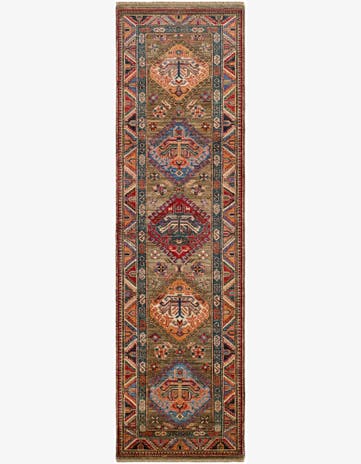 2' 7 x 9' 2 Hand Knotted Kazak Runner Rug