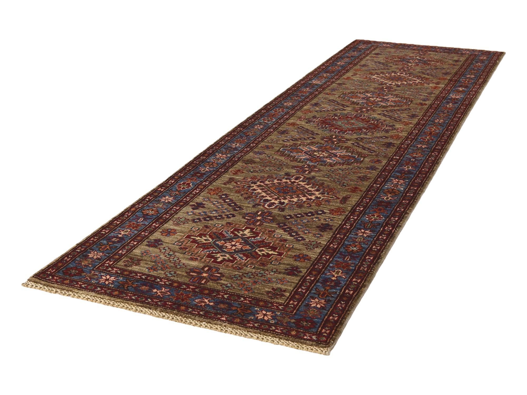 2' 11 x 10' 1 Hand Knotted Kazak Runner Rug