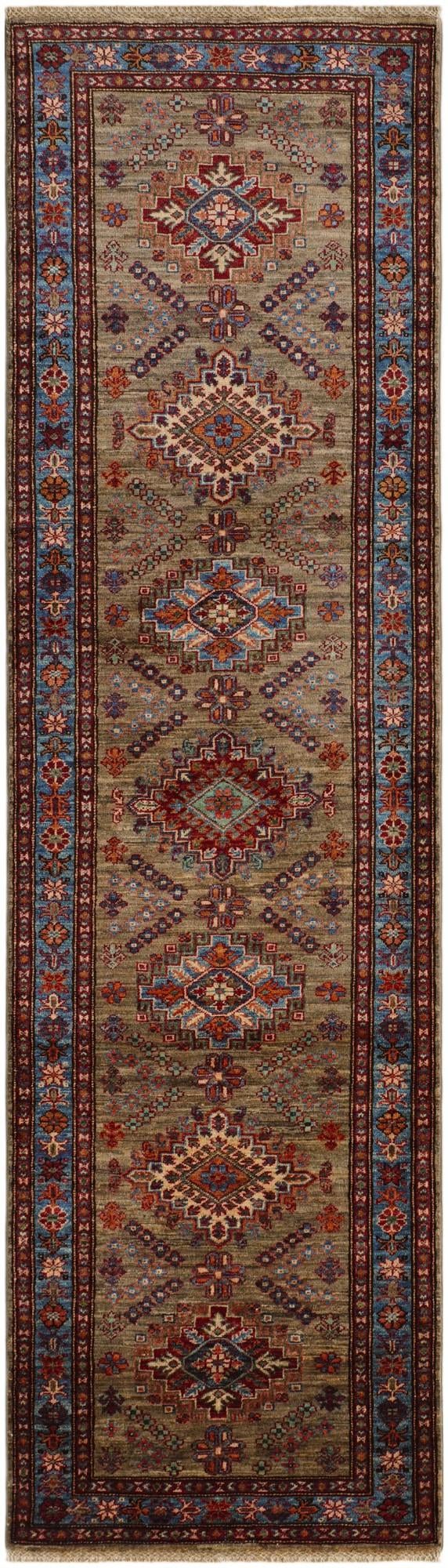 2' 11 x 10' 1 Hand Knotted Kazak Runner Rug
