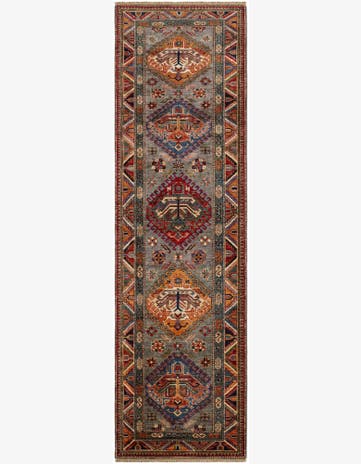2' 9 x 9' 3 Hand Knotted Kazak Runner Rug