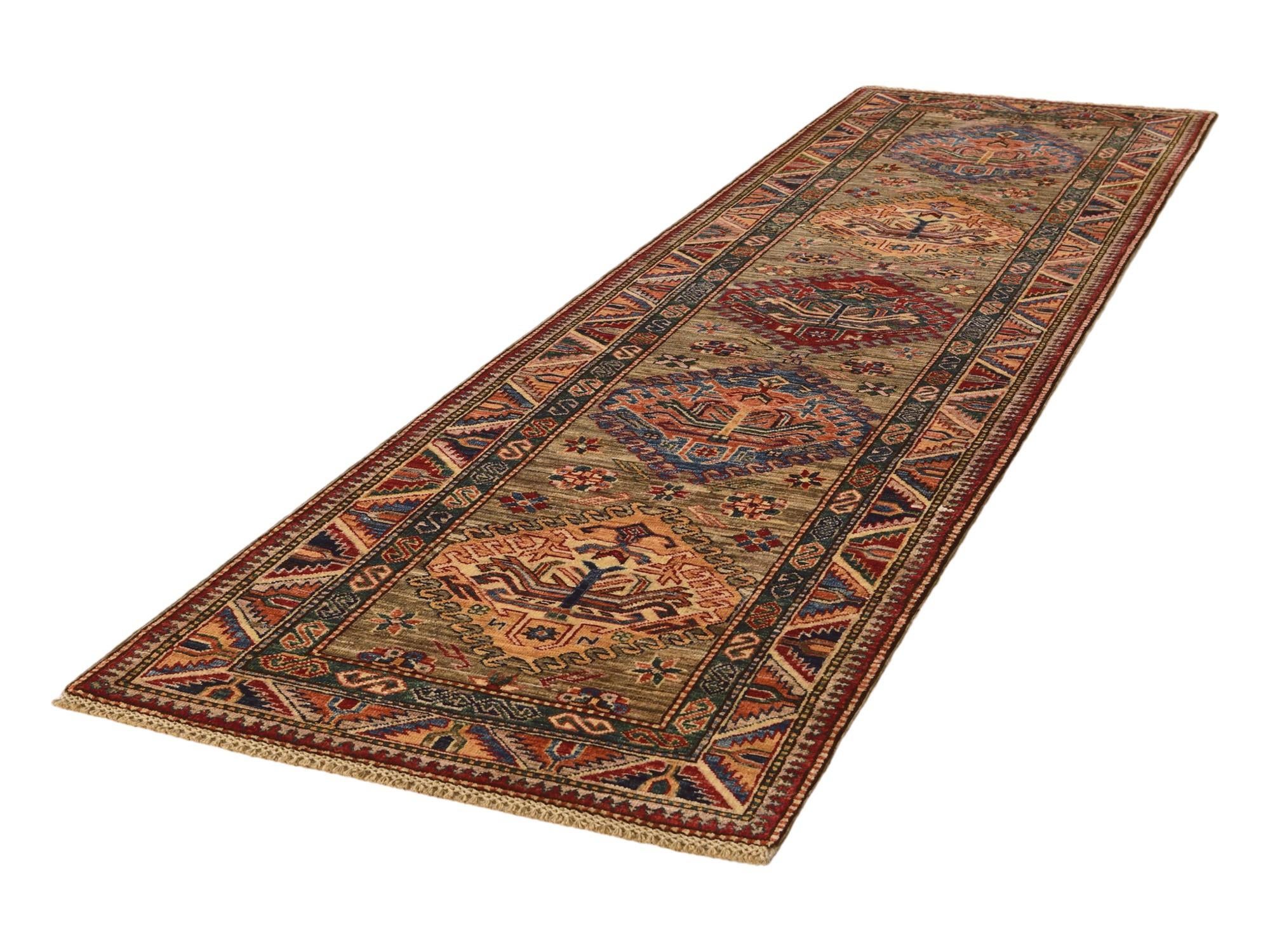 2' 8 x 9' Hand Knotted Kazak Runner Rug