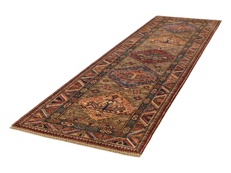 Detail image of 2' 8 x 9' Hand Knotted Kazak Runner Rug