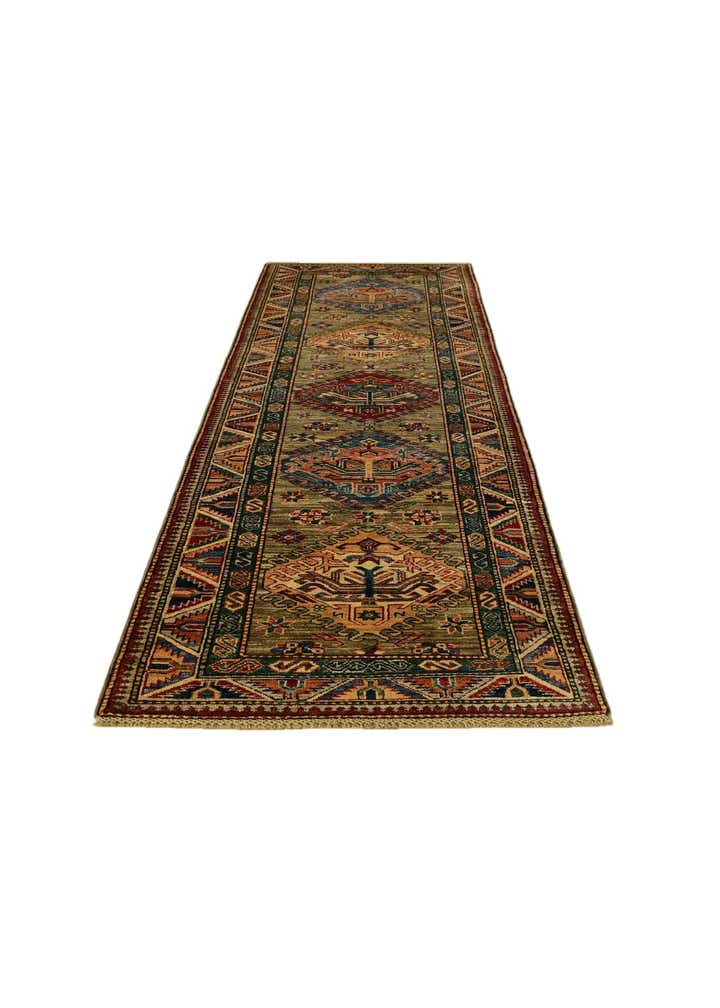 2' 8 x 9' Hand Knotted Kazak Runner Rug