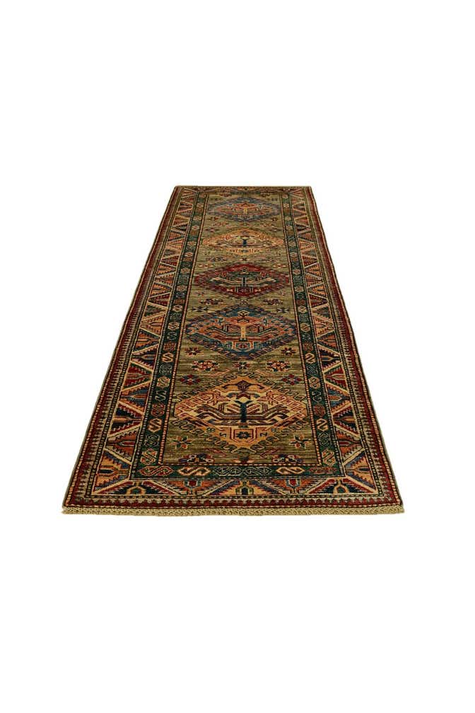 2' 8 x 9' Hand Knotted Kazak Runner Rug