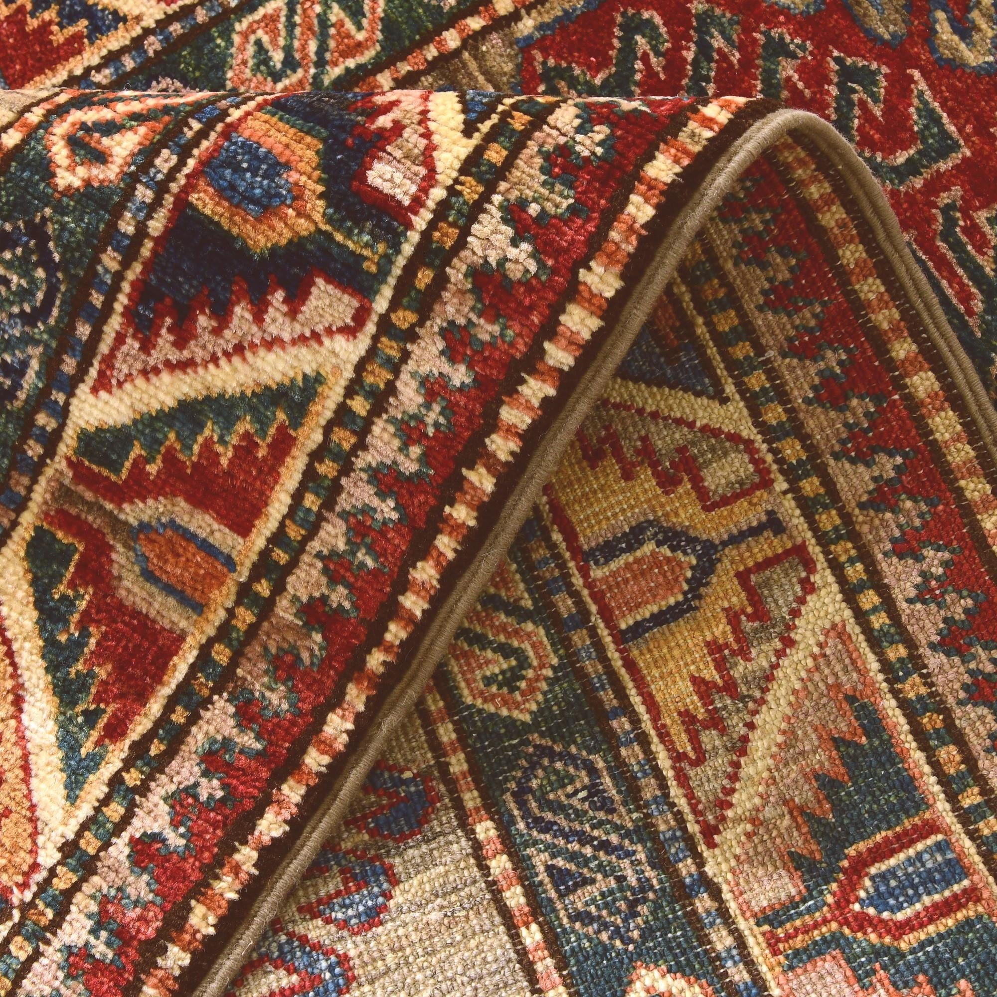 2' 8 x 9' Hand Knotted Kazak Runner Rug