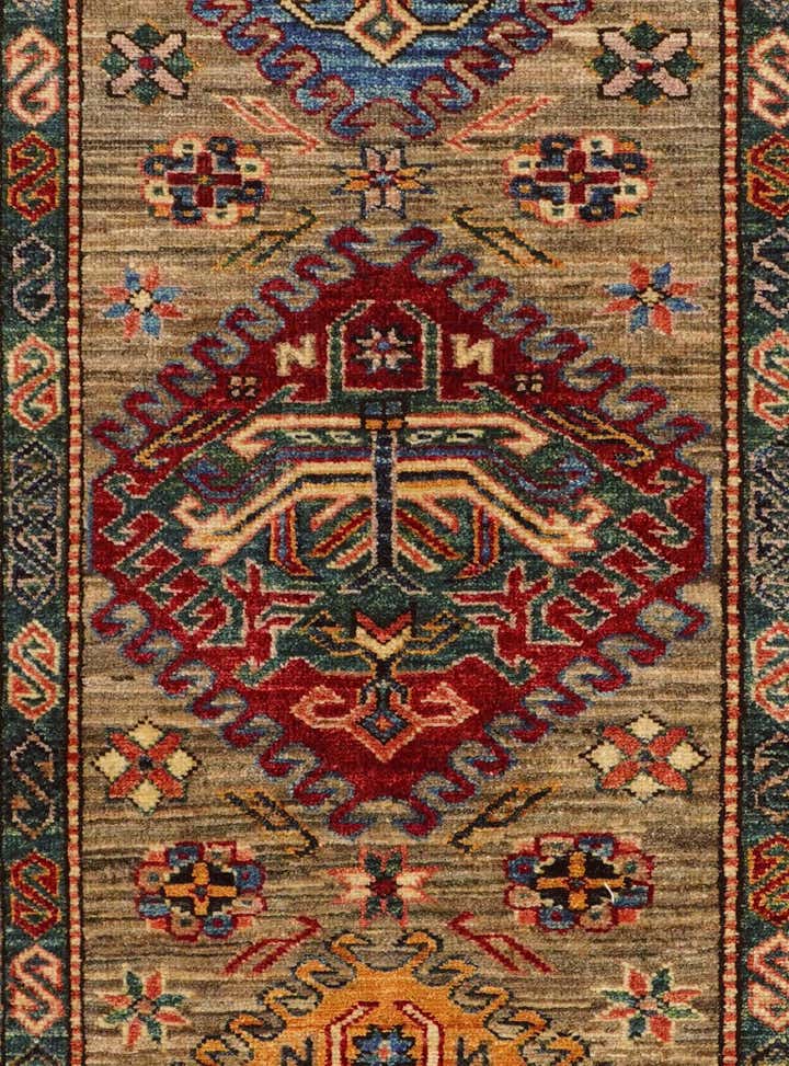 2' 8 x 9' Hand Knotted Kazak Runner Rug