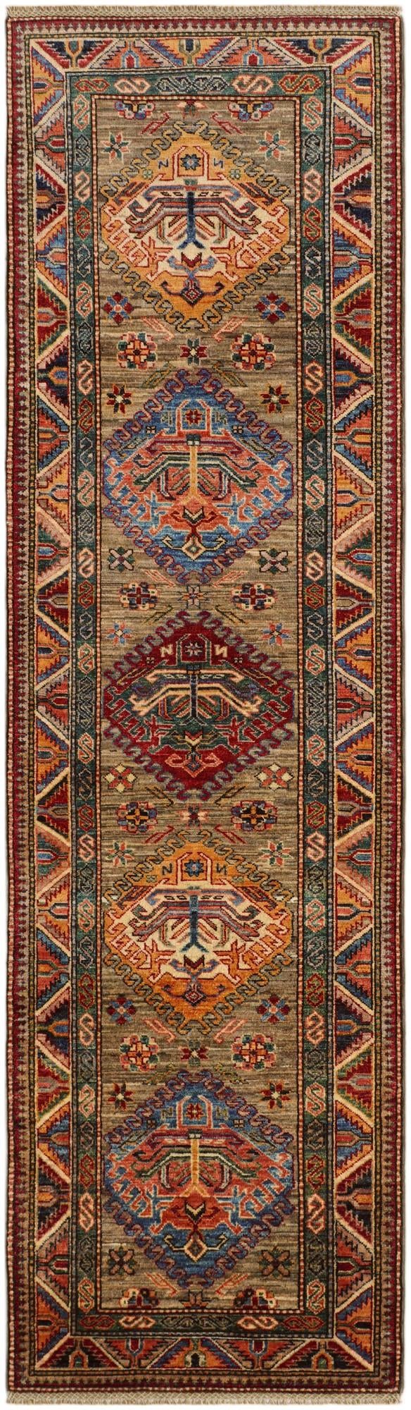 2' 8 x 9' Hand Knotted Kazak Runner Rug