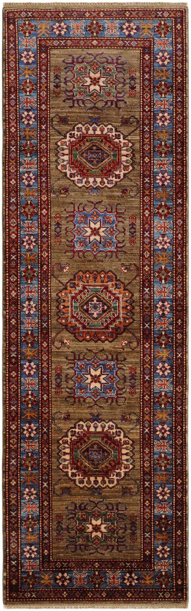 2' 11 x 9' 1 Hand Knotted Kazak Runner Rug