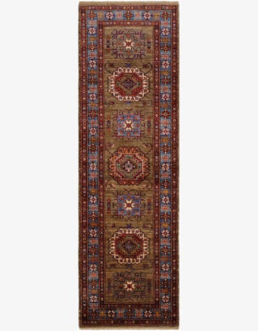 2' 11 x 9' 1 Hand Knotted Kazak Runner Rug
