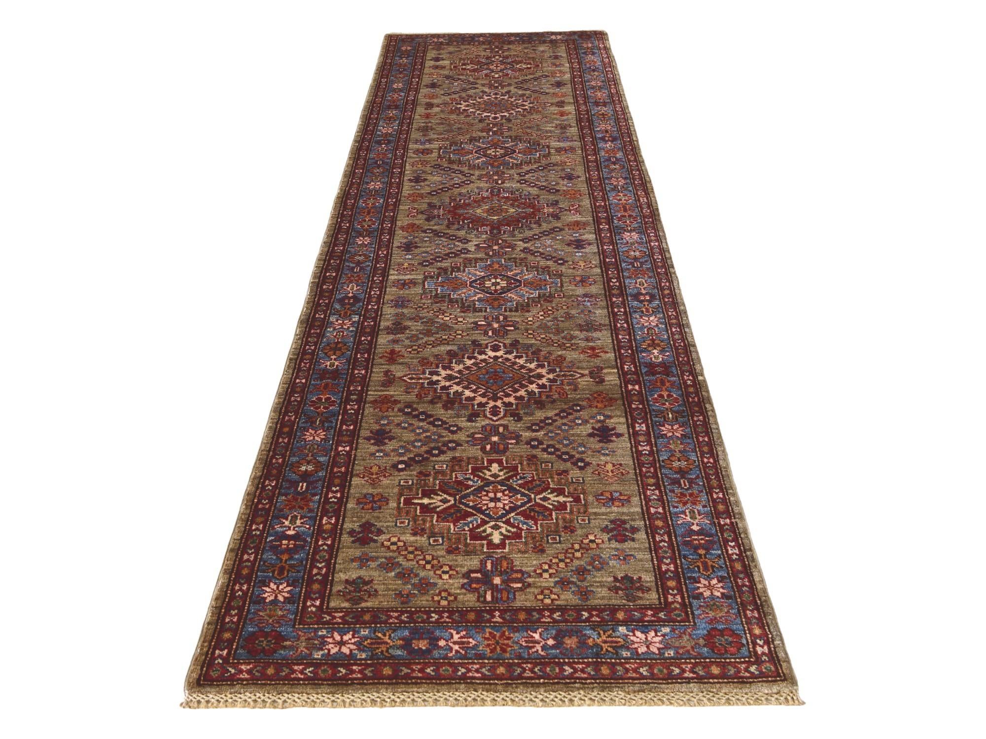 2' 7 x 9' 6 Hand Knotted Kazak Runner Rug