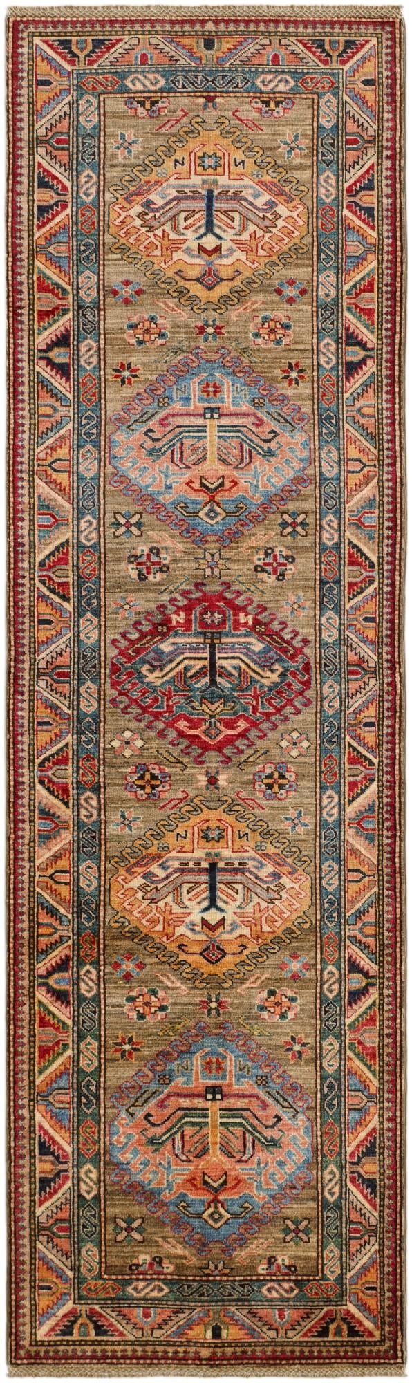 2' 9 x 9' 1 Hand Knotted Kazak Runner Rug