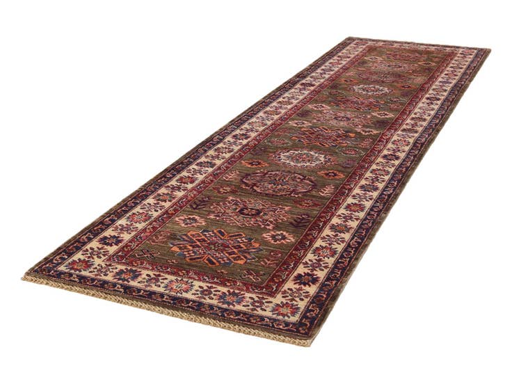 Detail image of 2' 8 x 9' 9 Hand Knotted Kazak Runner Rug