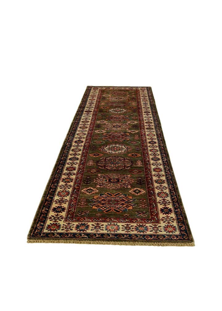 2' 8 x 9' 9 Hand Knotted Kazak Runner Rug