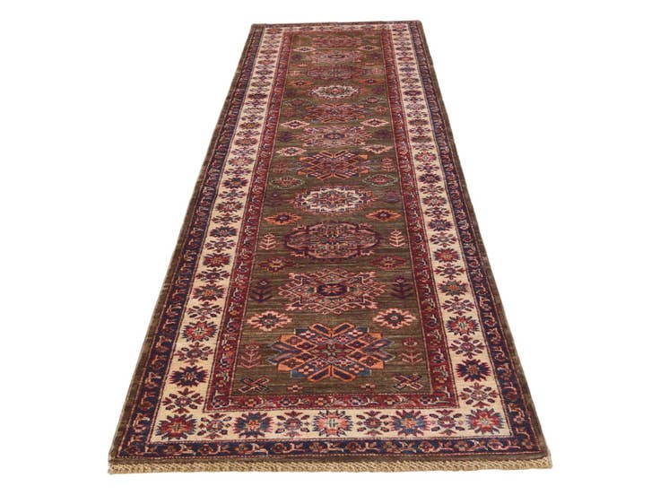 Detail image of 2' 8 x 9' 9 Hand Knotted Kazak Runner Rug
