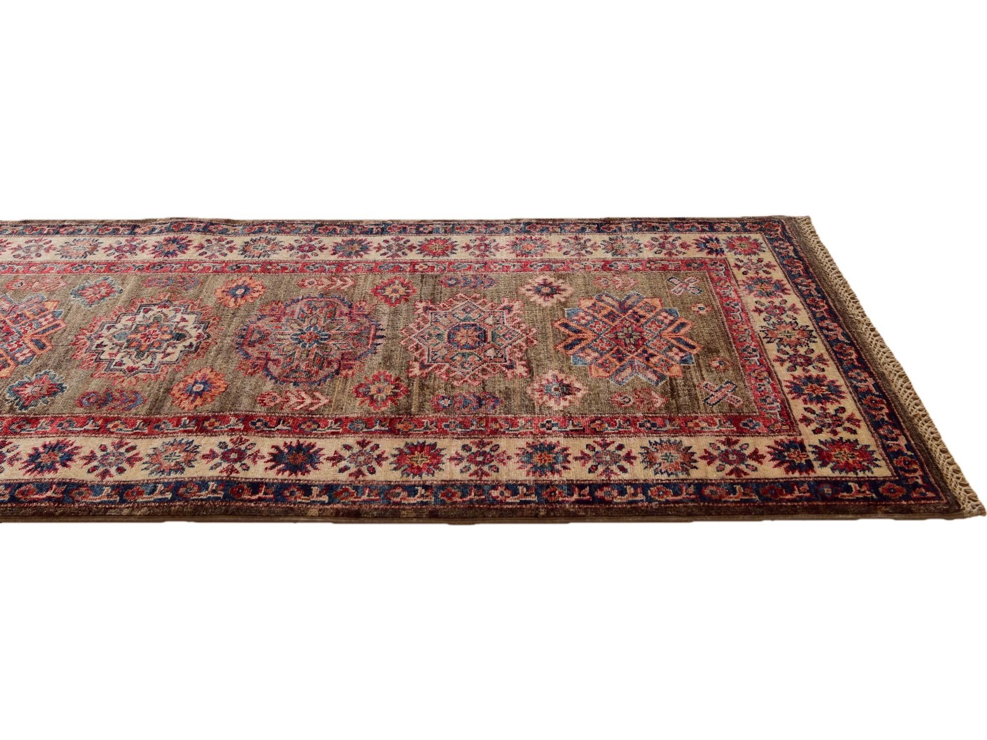 2' 8 x 9' 9 Hand Knotted Kazak Runner Rug