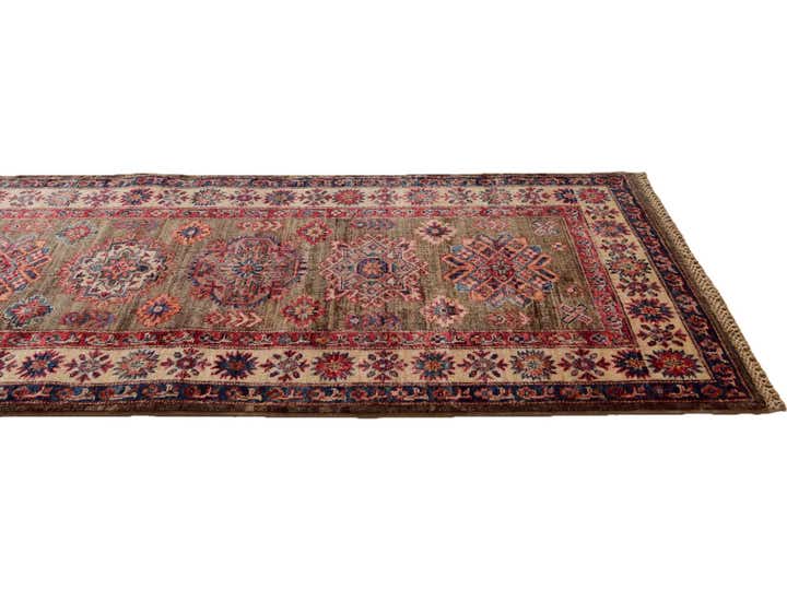 2' 8 x 9' 9 Hand Knotted Kazak Runner Rug