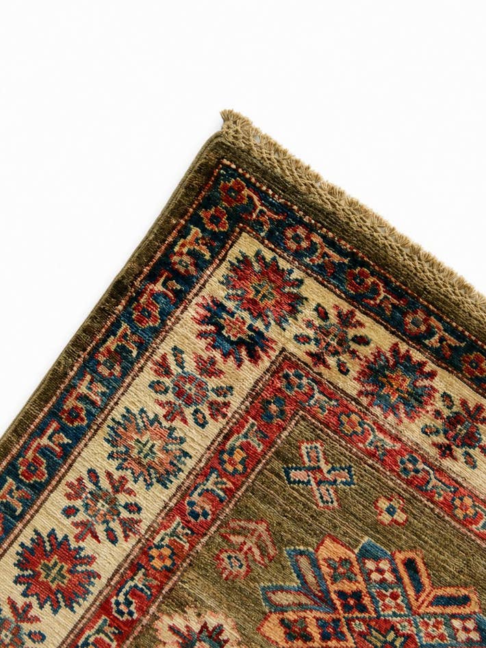 Detail image of 2' 8 x 9' 9 Hand Knotted Kazak Runner Rug