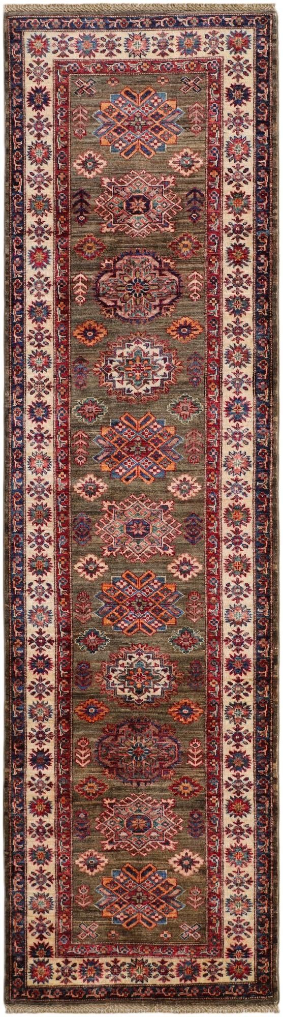 2' 8 x 9' 9 Hand Knotted Kazak Runner Rug