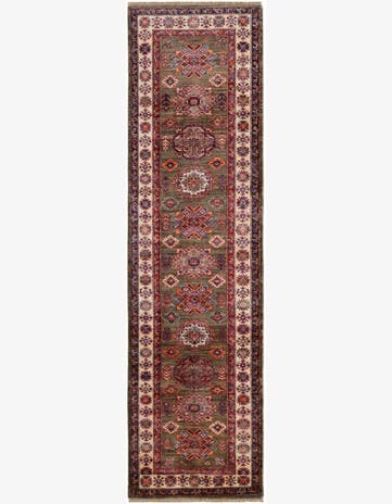 2' 8 x 9' 9 Hand Knotted Kazak Runner Rug