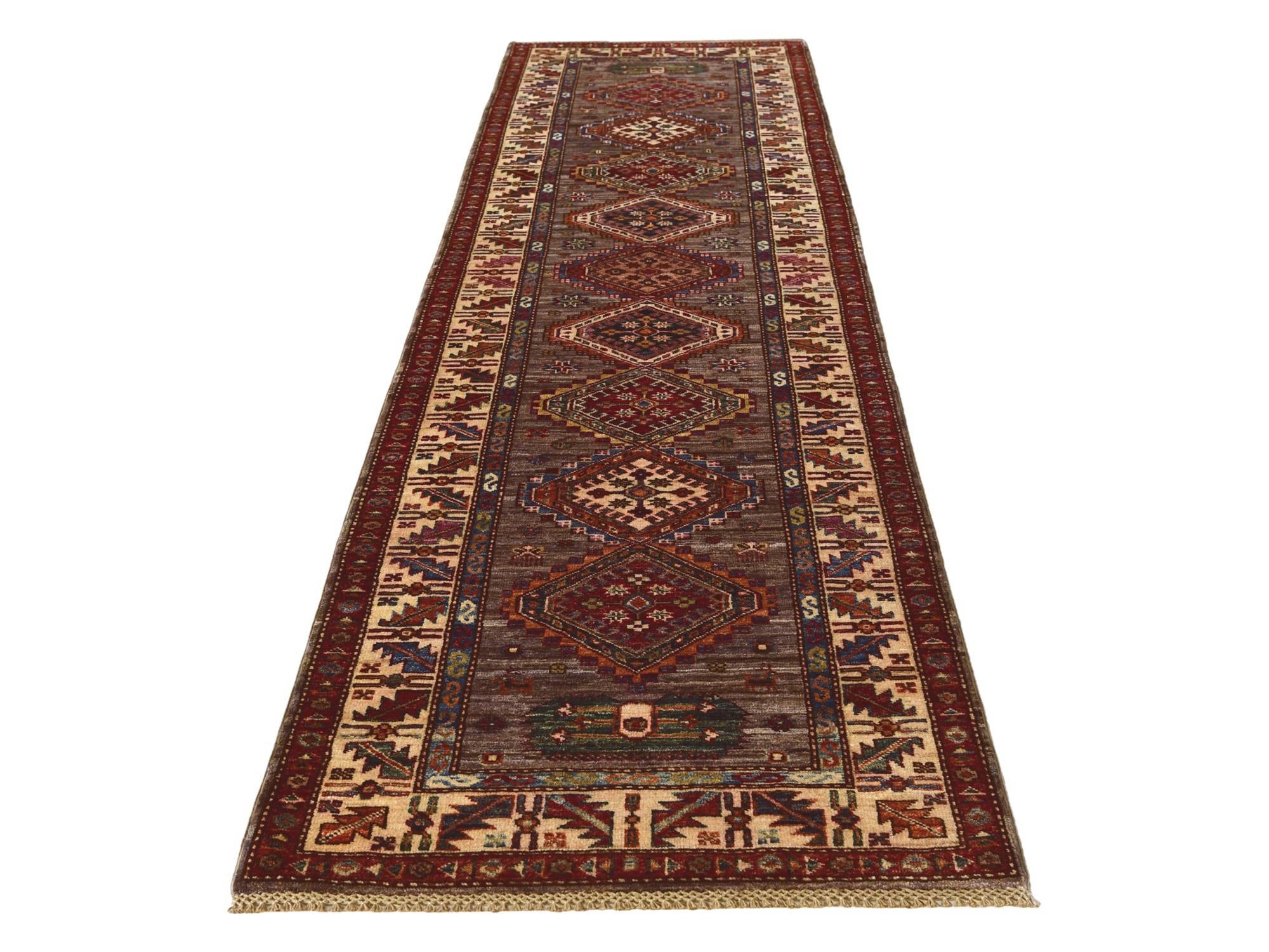 2' 9 x 10' 6 Hand Knotted Kazak Runner Rug