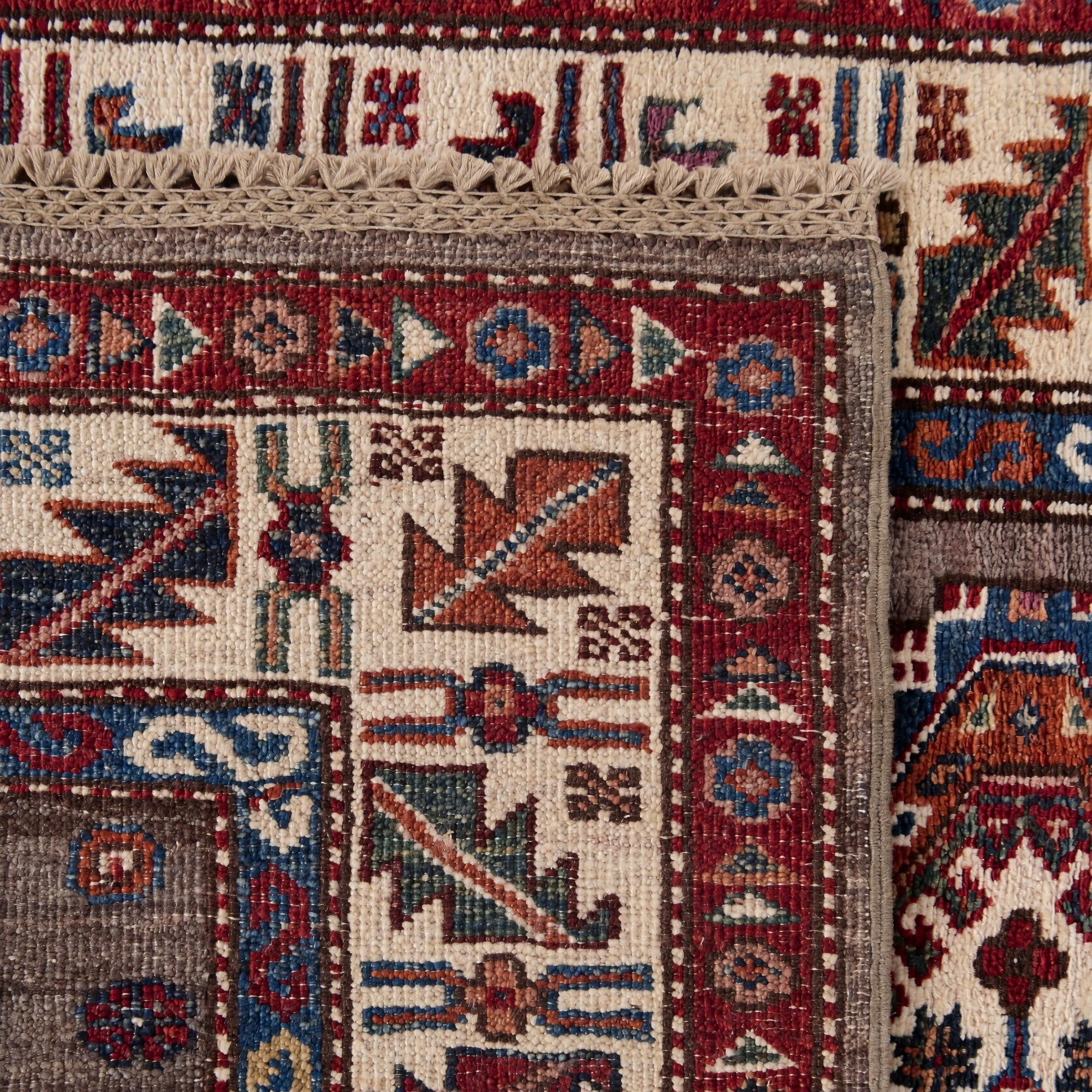 85cm x 320cm Hand Knotted Kazak Runner Rug