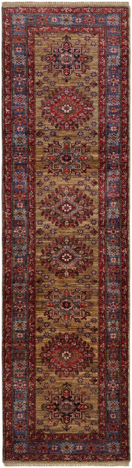 Detailansicht von 85cm x 290cm Handgeknüpft Kazak Läufer Teppich