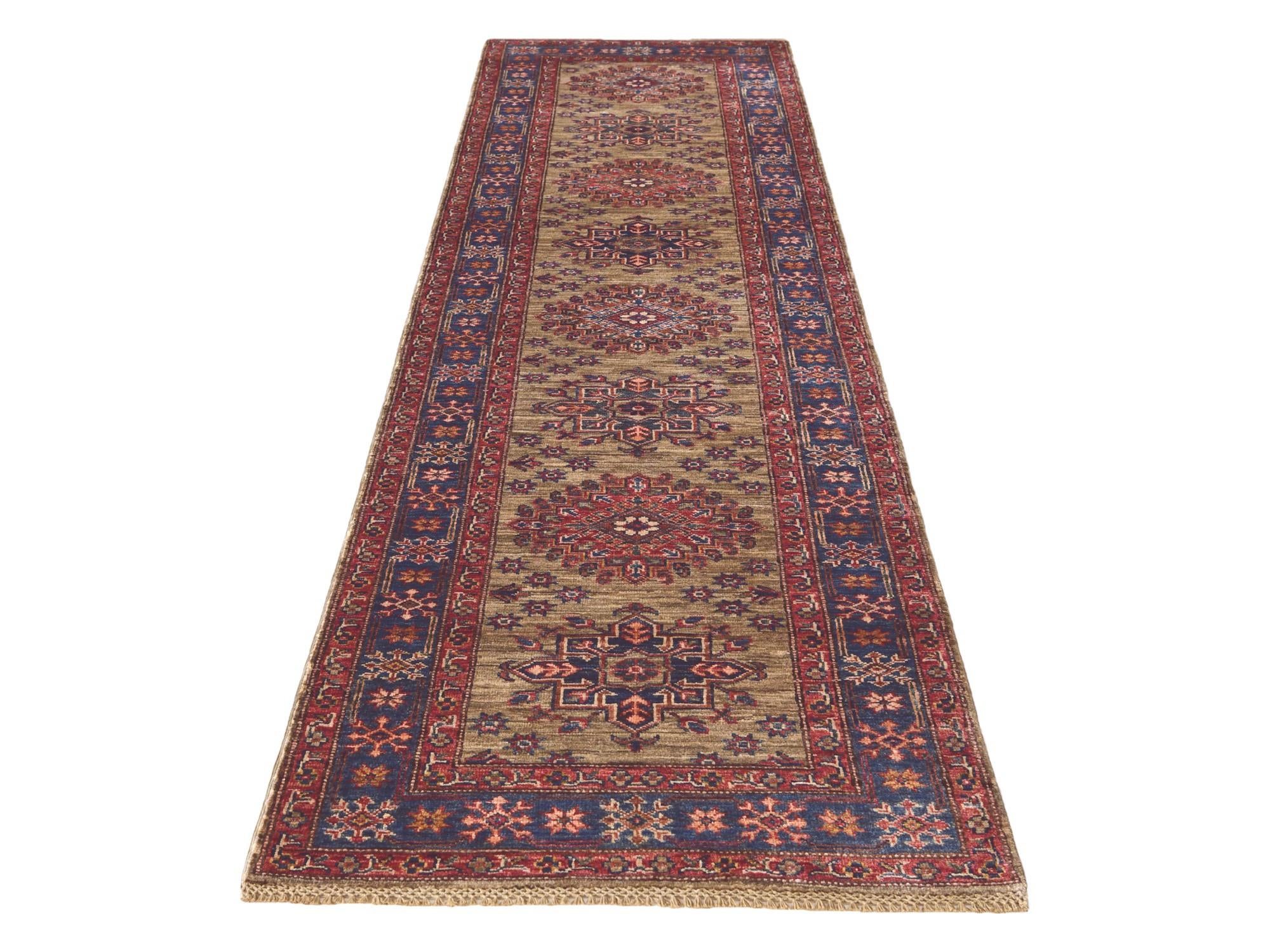 2' 9 x 9' 9 Hand Knotted Kazak Runner Rug