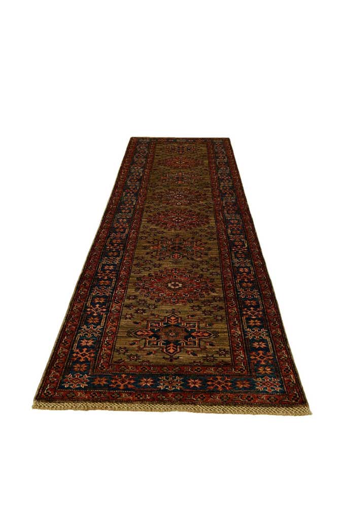 2' 4 x 9' 9 Hand Knotted Kazak Runner Rug