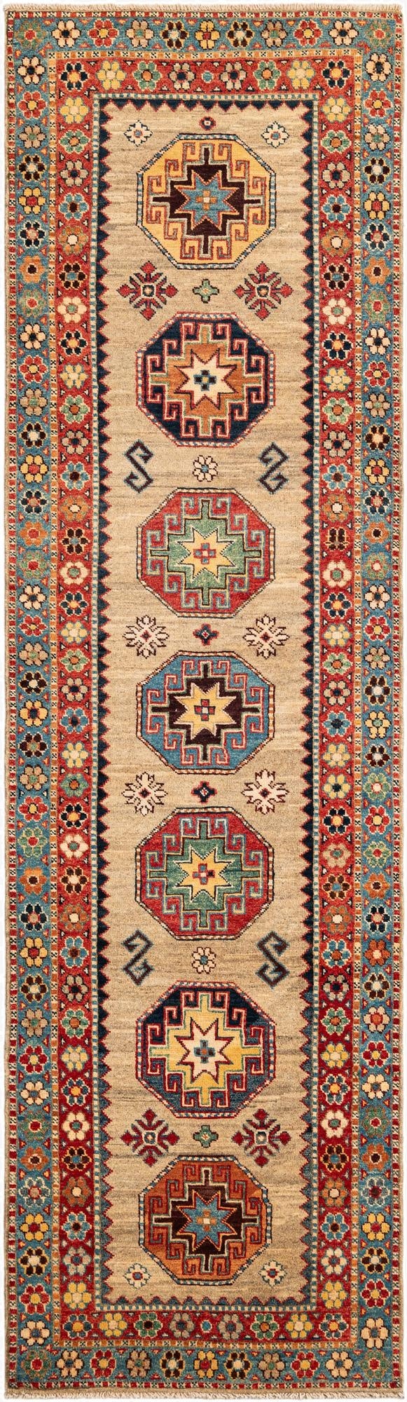 2' 9 x 9' 8  Hand Knotted Kazak Runner Rug