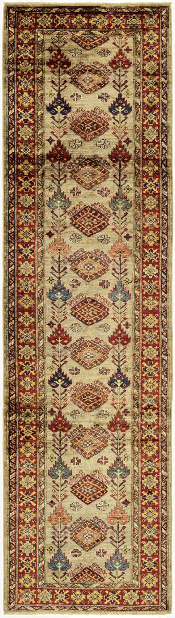 2' 7 x 9' 9  Hand Knotted Kazak Oriental Runner Rug