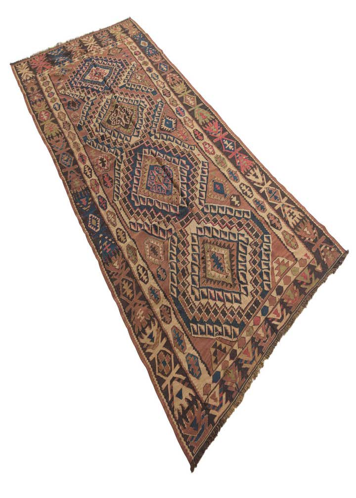 5' 5 x 10' 2 Hand Woven Kilim Fars Wool Runner Rug