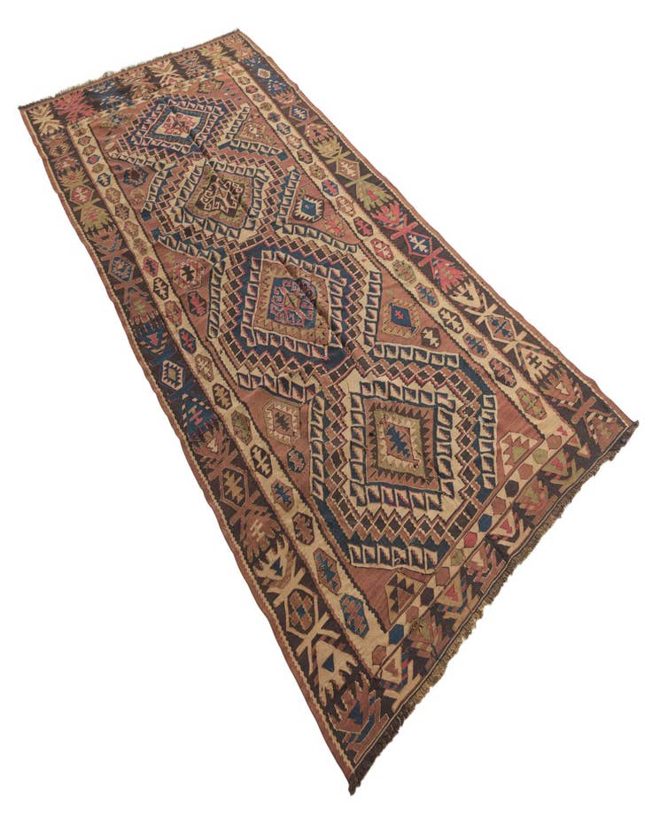 Detail image of 5' 5 x 10' 2 Hand Woven Kilim Fars Wool Runner Rug