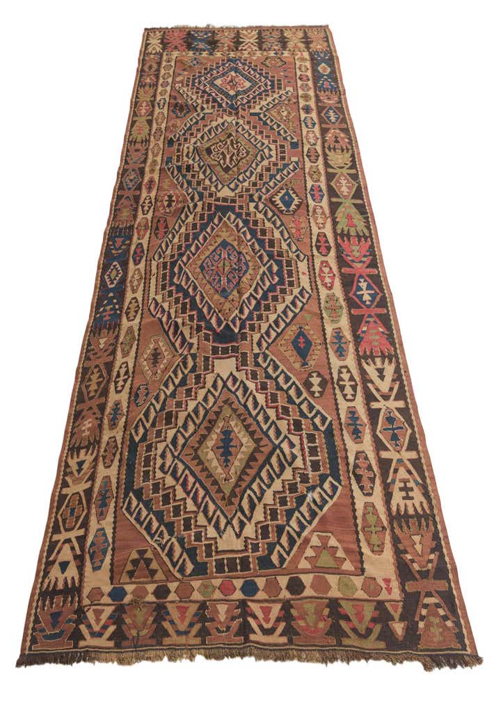 5' 5 x 10' 2 Hand Woven Kilim Fars Wool Runner Rug