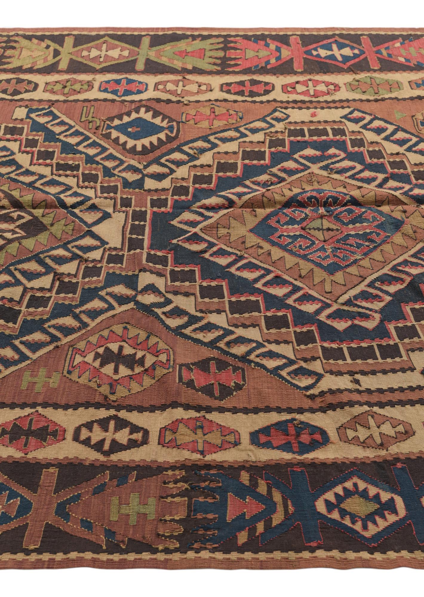 165cm x 310cm Tejido a mano Kilim Fars Alfombra Lana Pasillera