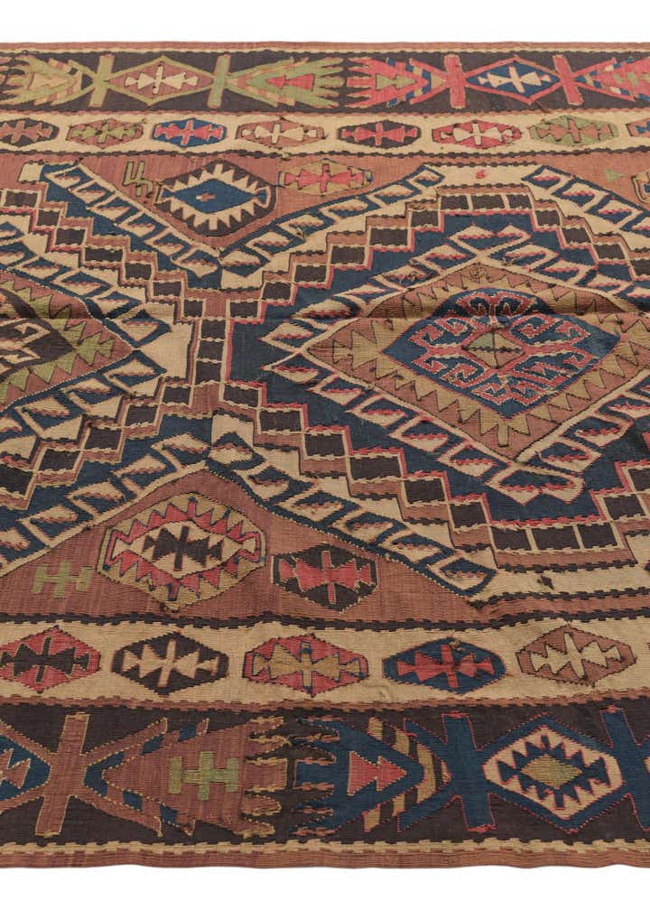 5' 5 x 10' 2 Hand Woven Kilim Fars Wool Runner Rug