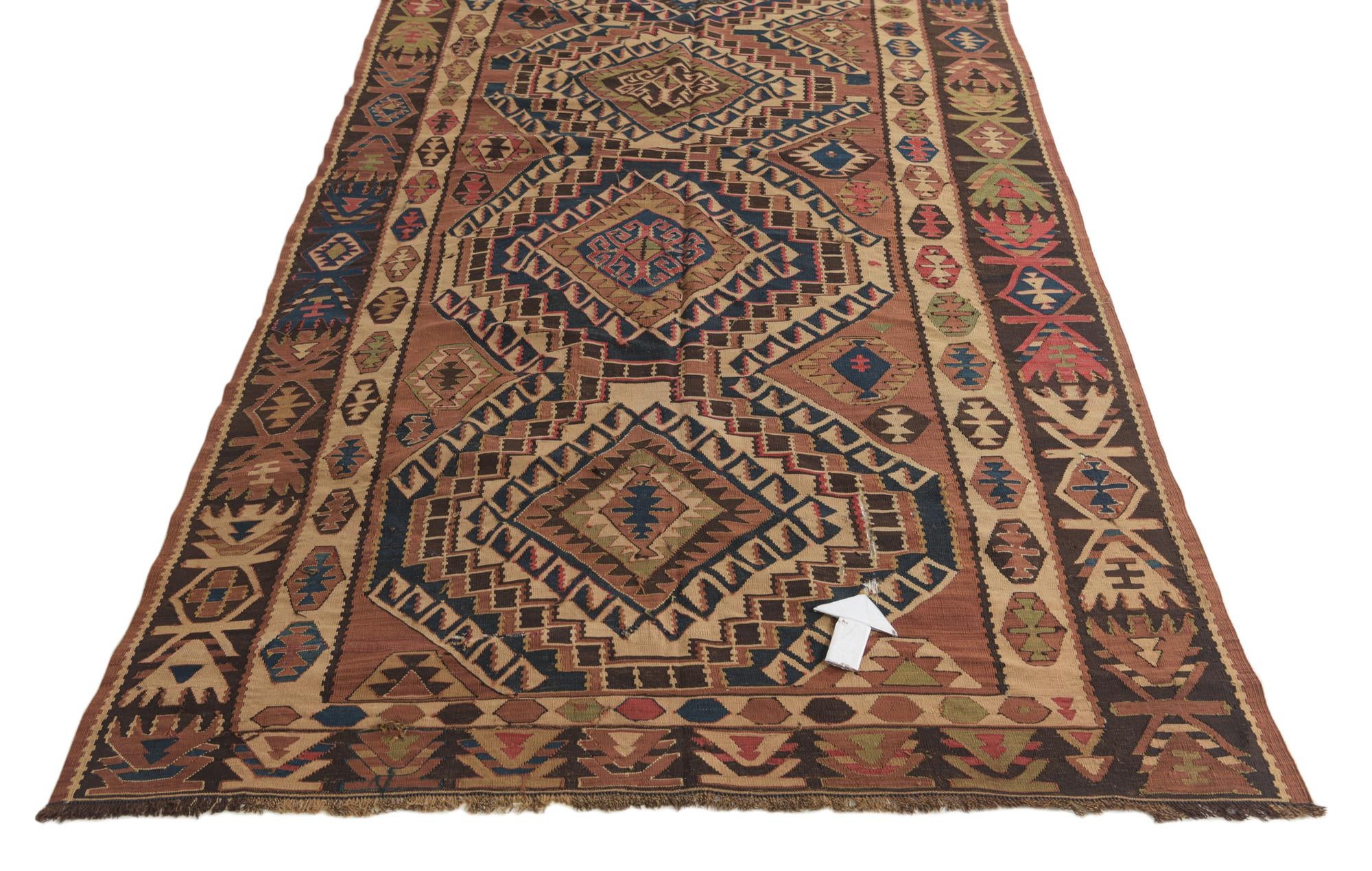 165cm x 310cm Tejido a mano Kilim Fars Alfombra Lana Pasillera