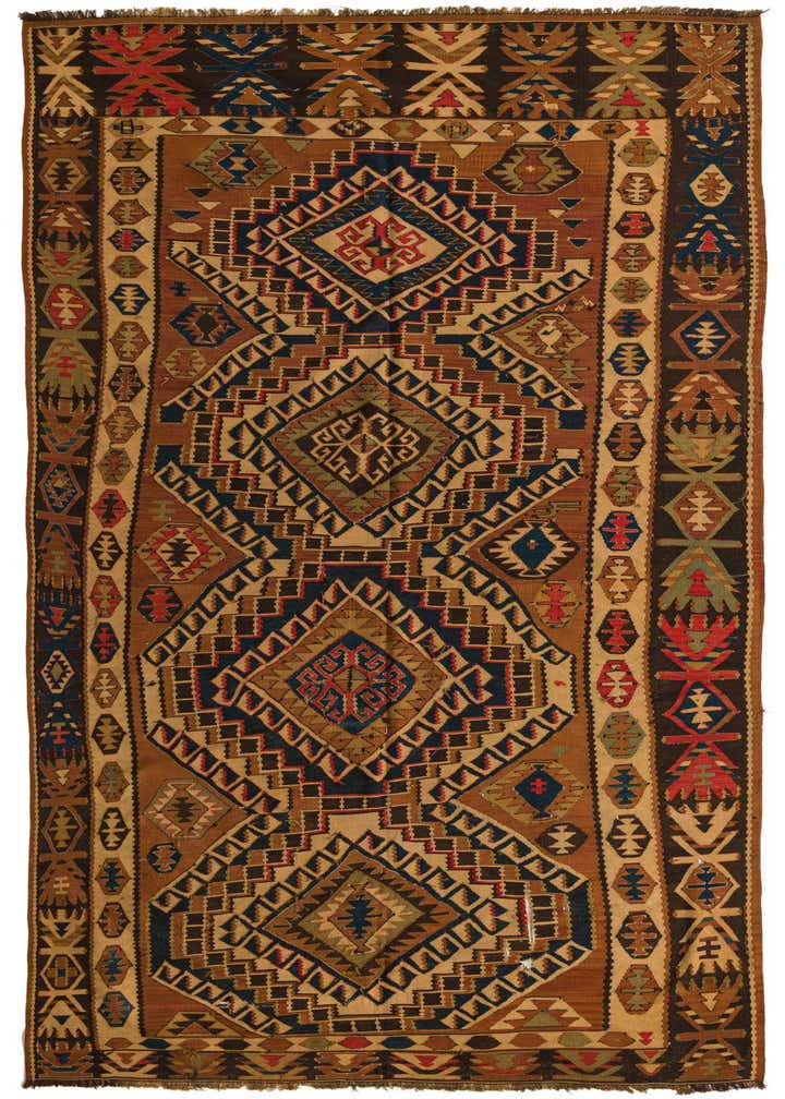5' 5 x 10' 2 Hand Woven Kilim Fars Wool Runner Rug