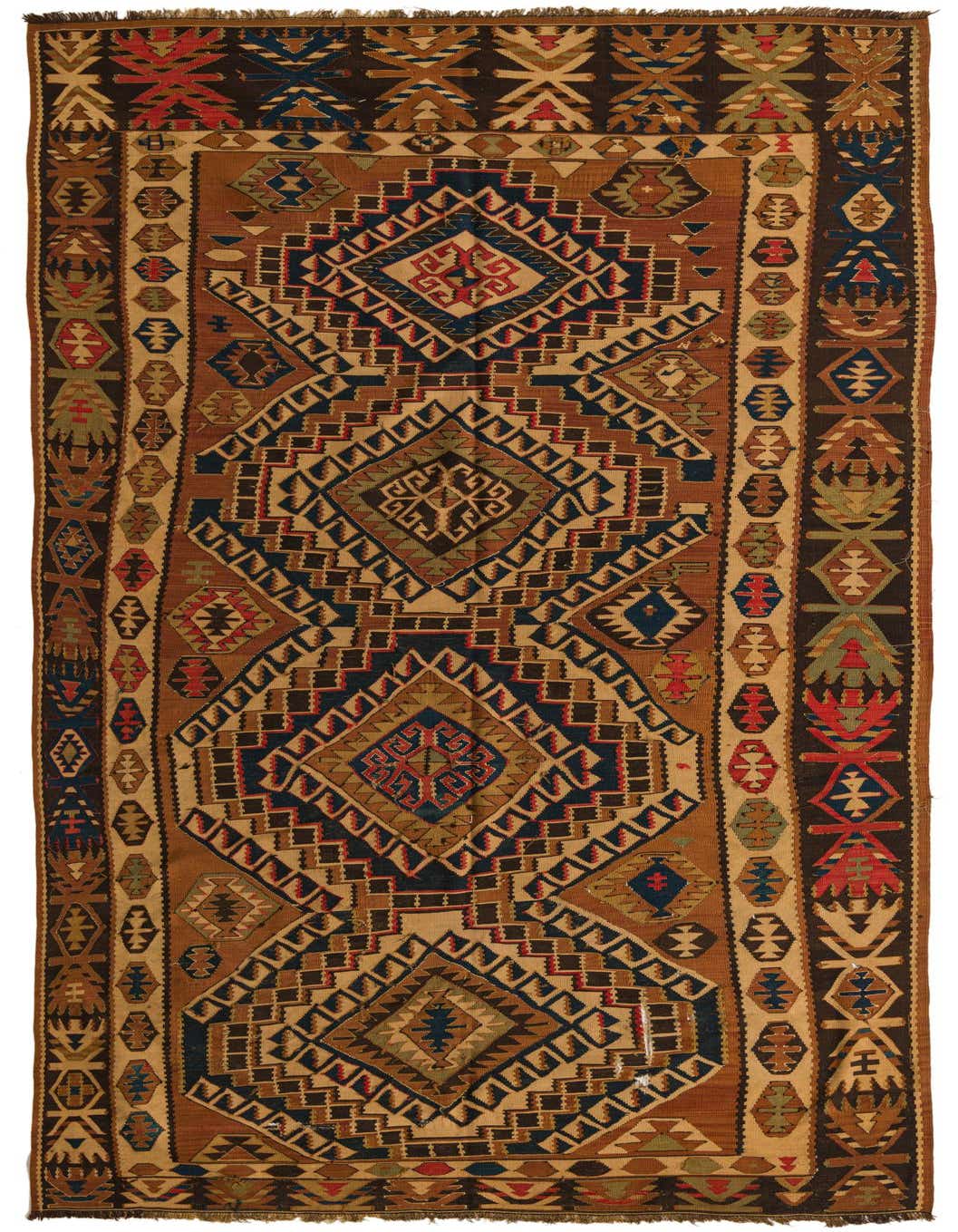 5' 5 x 10' 2 Hand Woven Kilim Fars Wool Runner Rug