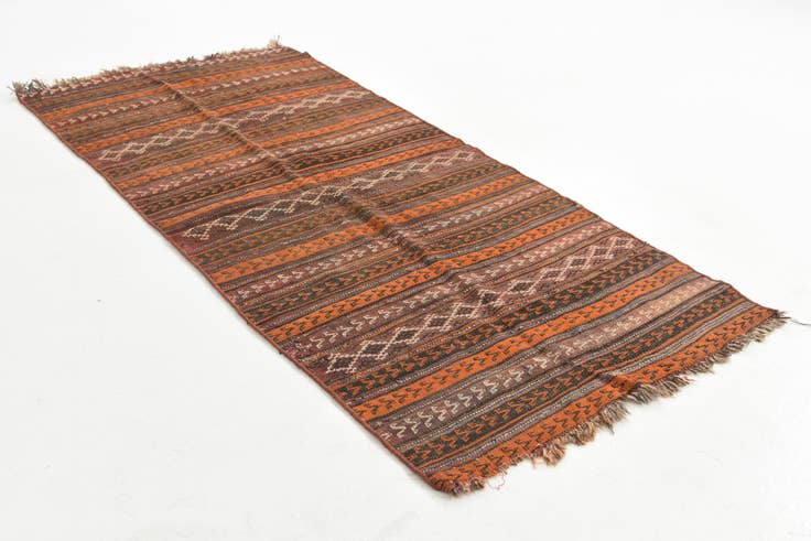 Detail image of 3' 6 x 7' 5 Hand Knotted Kilim Fars Persian Wool Runner Rug