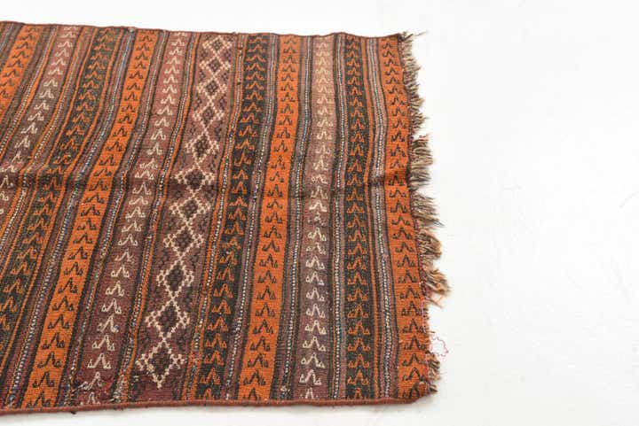3' 6 x 7' 5 Hand Knotted Kilim Fars Persian Wool Runner Rug