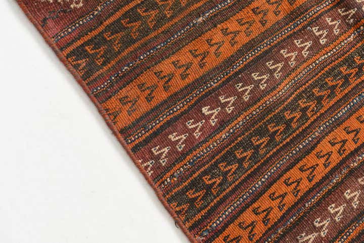 3' 6 x 7' 5 Hand Knotted Kilim Fars Persian Wool Runner Rug